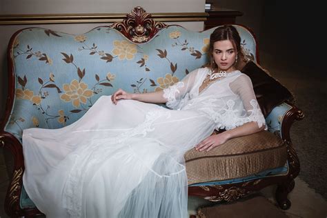 Lingerie Set Long Bridal Nightgown F39 With Long See Through Etsy