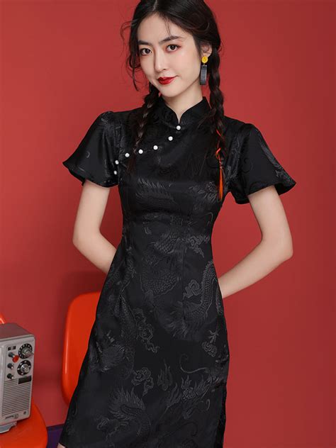 Modern Chinese Dress Cheongsam Dress Mini Weqipao