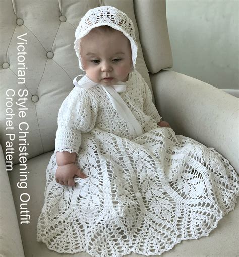 Christening Dress Outfit Victorian Style Crochet Pattern 4 6 Etsy Ireland