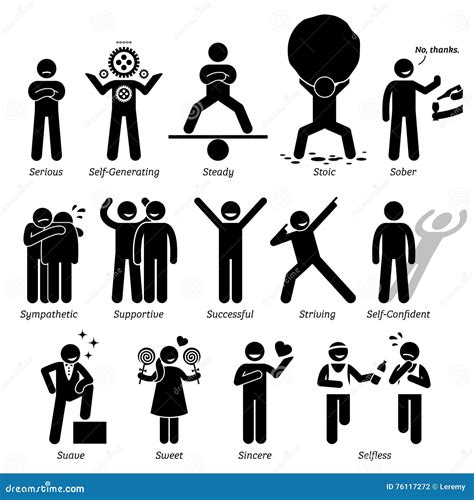 Positive Personalities Character Traits Clipart Stock Vector ... 