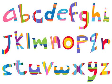 Stylized Colorful Alphabet And Numbers In Vector Stock Vector