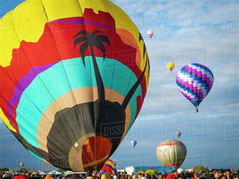 Balloons Against Clouds And Sky Mass Ascension Albuquerque