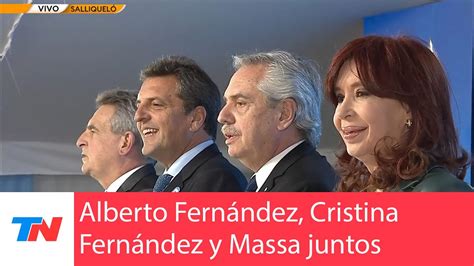 Alberto Fern Ndez Cristina Kirchner Y Massa Juntos Inauguran El