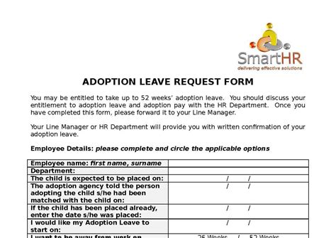 Letter Adoption Leave Failure To Return To Work V Smart Hr