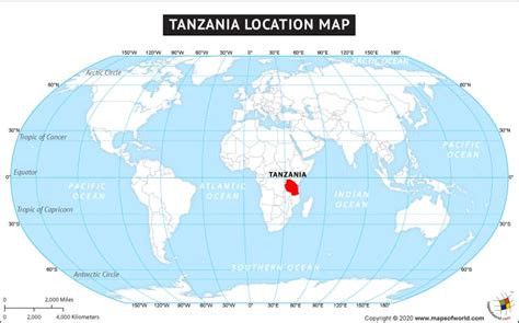 Tanzania on World Map | Where is Tanzania Located