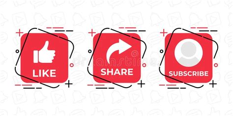 Like Share Comment Subscribe And Share Icon Button Vector Illustration Set Of Social Media