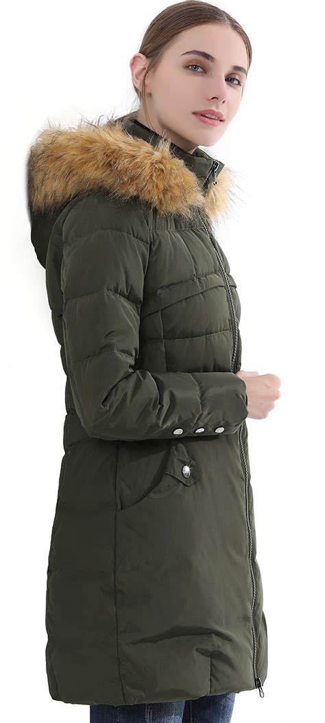 Epsion Women S Hooded Thickened Long Down Jacket Winter Down Parka