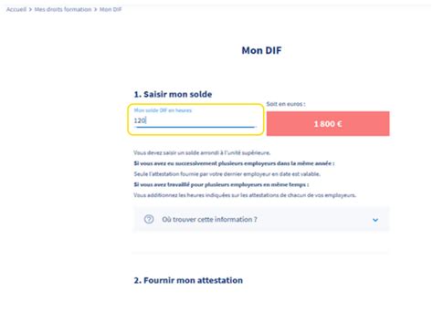 Transférer mon Droit Individuel de Formation DIF vers mon Compte