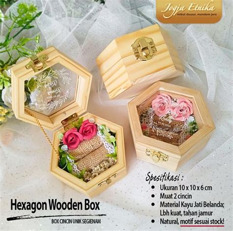 Kotak Cincin Kayu Unik Segi Wooden Ring Box Box Cincin Kayu Box