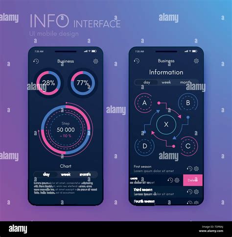 Gráficos vectoriales infografía móvil con dos y cuatro opciones