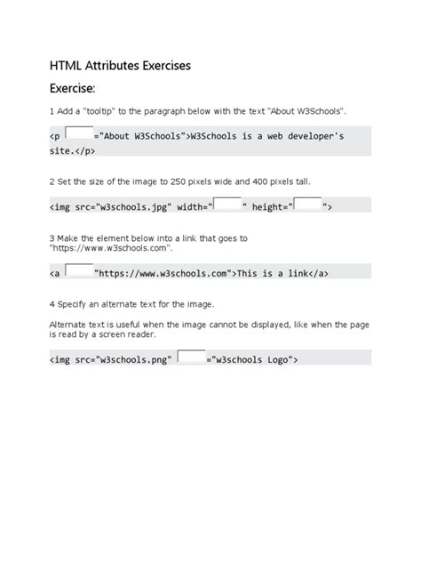 HTML Exercises | PDF