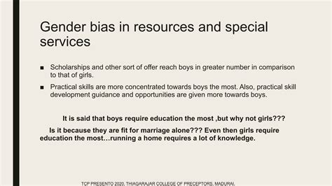 Gender Bias In Education Ppt