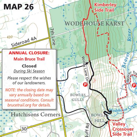 Map 26 - Beaver Valley - Annual Closure, Beaver Valley Ski Club | Bruce ...