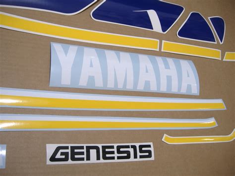 Yamaha Fz Complete Decal Set Blue White Yellow Version Moto