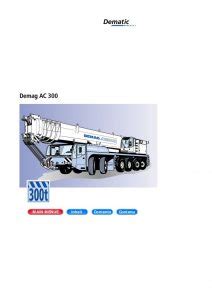 Demag AC300 Mobile Crane Load Chart Specification Cranepedia