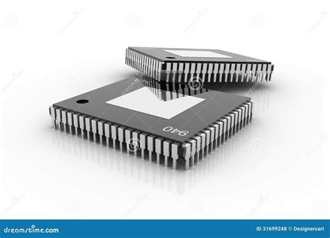 Electronic Integrated Circuit Chip Stock Illustration Illustration Of