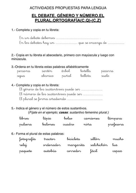 22 Fichas De Lengua Para Niños De Tercero De Primaria