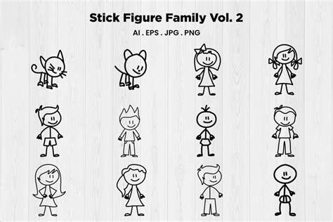 Family Drawing Stick Figures