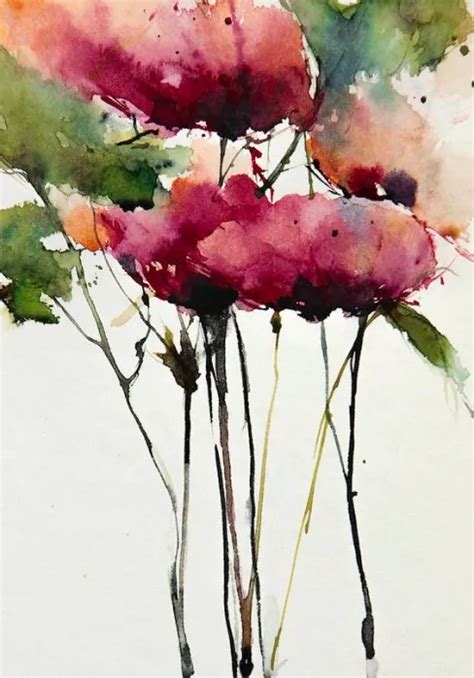 Watercolors I Love Creativeartworksblog Aquarela Floral Arte Em