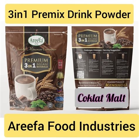 Alrefa CHOCOLATE Coklat Malt Instant Premix Beverage 3 In 1 Serbuk