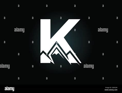 Initiale K Monogramme Alphabet Avec Le Pic De Montagne Symbole Du Logo