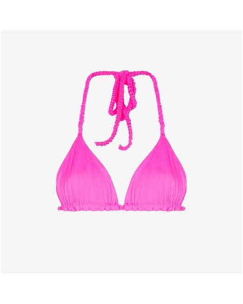 Frankie S Bikinis Hope Halterneck Bikini Top In Pink Lyst