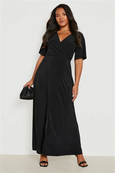 Boohoo Plus Slinky Angel Sleeve Maxi Dress Debenhams