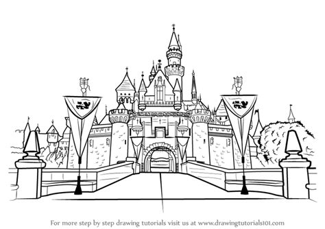 how to draw a disneyland castle