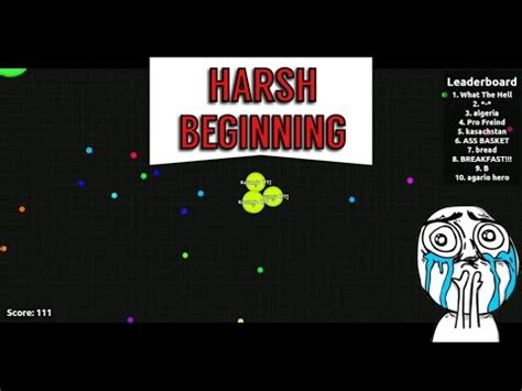 Harsh Beginning Agar Io Ffa Gameplay Youtube