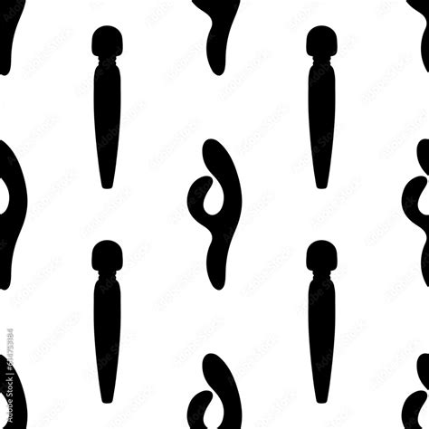 Seamless Pattern Of Erotic Elements Sex Toys Silhouettes Stock Vector Adobe Stock