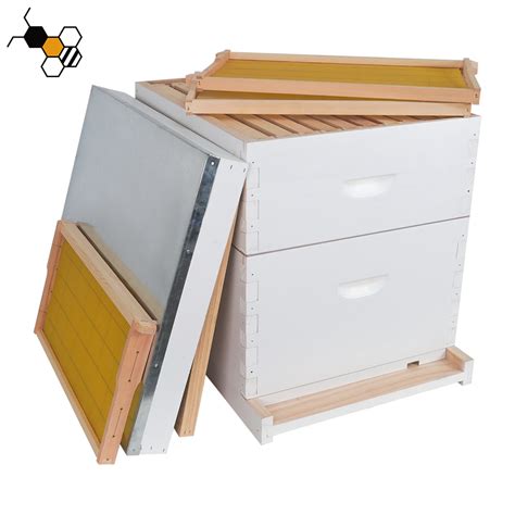 10 Frame Starter Beehive Kit 1 Deep And 1 Medium Painted White