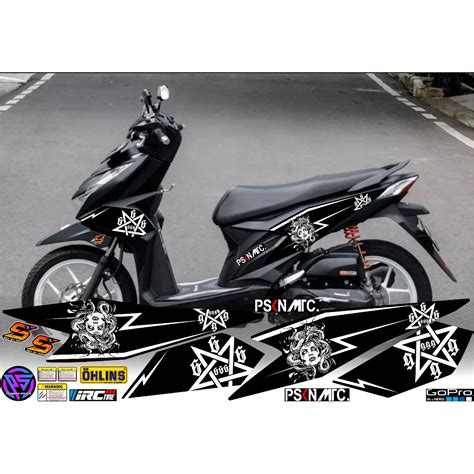 Jual STRIPING STICKER MOTOR HONDA BEAT DELUXE NEW MOTIF MEDUSA VIRAL