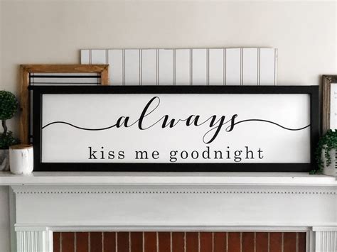 Always Kiss Me Goodnight, Bedding Master Bedroom, Above Bed, Vinyls, Good Night, Wood Signs ...