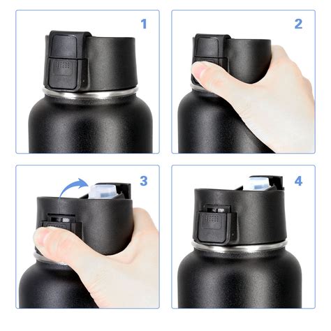 Auto Flip Lid For Hydro Flask Wide Mouth Water Bottle One Button Push Topoko