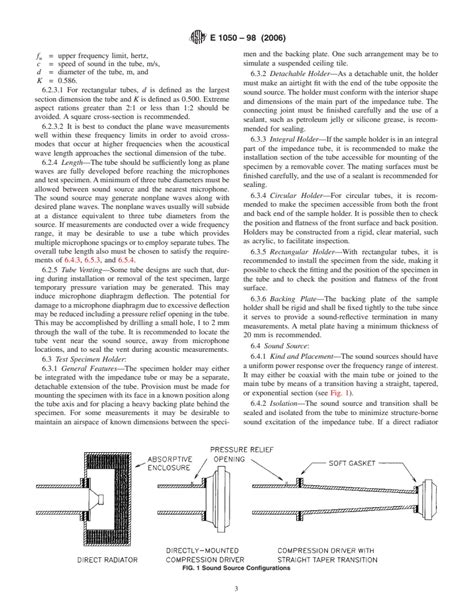 Astm E1050 982006 Standard Test Method For Impedance And Absorption