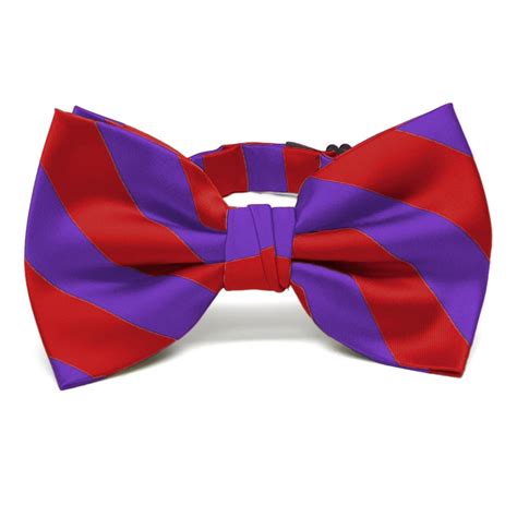 Red And Purple Striped Bow Ties Shop At Tiemart Tiemart Inc