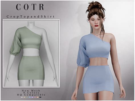 The Sims Resource Crop Top And Skirt O 28 In 2024 Sims 4 Men Clothing Sims 4 Clothes