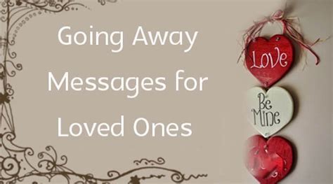 Going Away Messages for Loved Ones