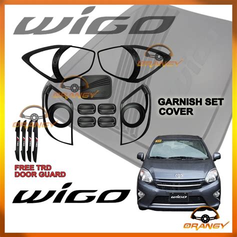 Toyota Wigo 2014 To 2016 1 0 E G Garnish Cover Combo Set Matte Black