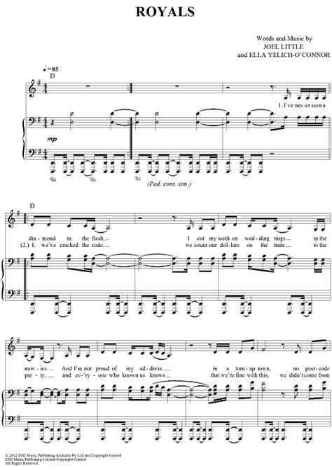 Royals | Sheet music, Music, Printable sheet music