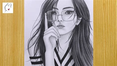 Girl With Glasses Drawing