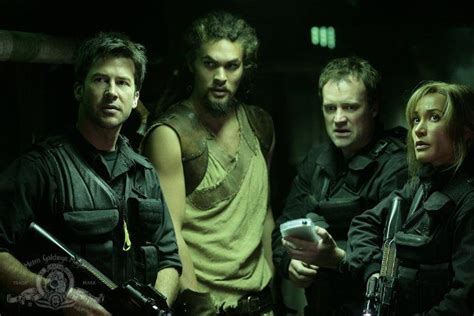 Still Of Joe Flanigan David Hewlett Rachel Luttrell And Jason Momoa In Stargate Atlantis