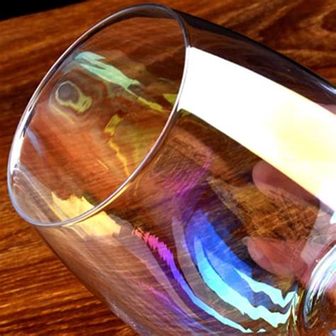 Stemless Wine Glass Rainbow Stemless Wine Glasses，handmade Lead Free Crystal Glass 2 Piece Set