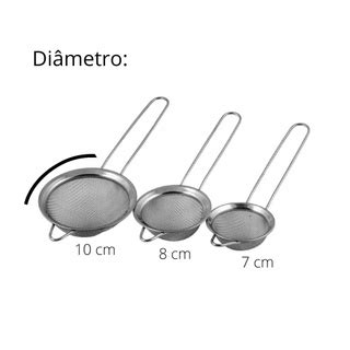 Kit Peneira Aco Inox Utensilio Cozinha E Coador Malha Fina Shopee Brasil