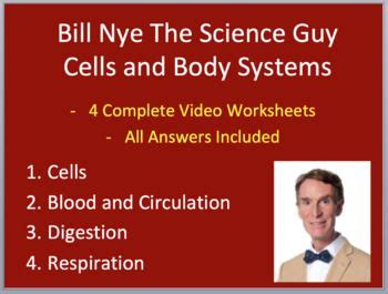 Bill Nye The Science Guy Cells And Body Systems Complete Video Worksheets