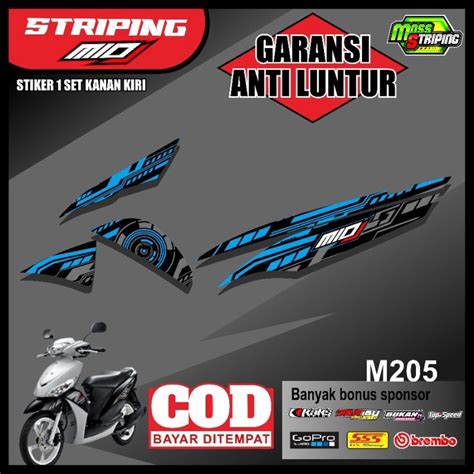 Putih Merah Hitam Mio J Motorcycle Striping Stickers Mioj Mio J