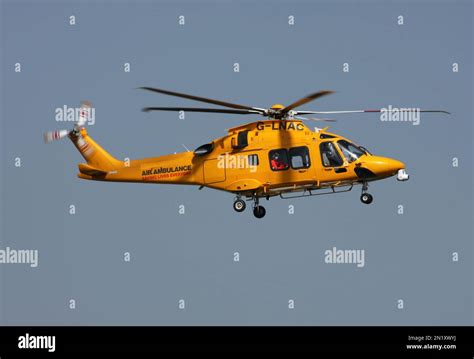 An Agusta Westland Aw Air Ambulance Leaving Redhill Aerodrome