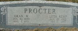 Oran Wesley Procter 1898 1971 Memorial Find A Grave