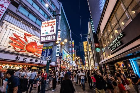 Dotonbori Shopping District at Twilight Editorial Stock Image - Image ...