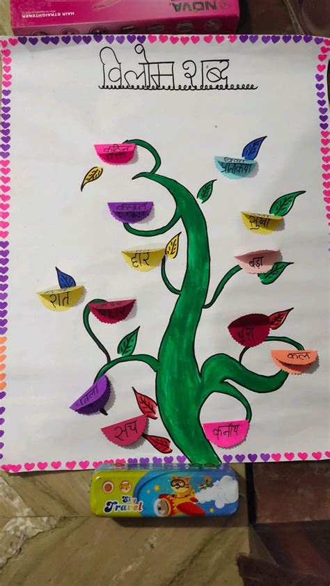 vilom shabd tree with the help of colours chart paper | Hand crafts for kids, Easy activities ...